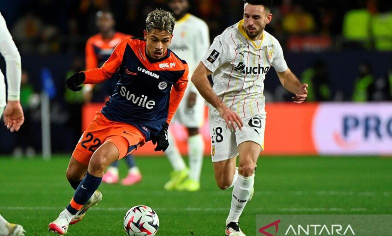 Montpellier masih dalam tempat zona degradasi Ligue 1 usai kalah dari Lens 0-2