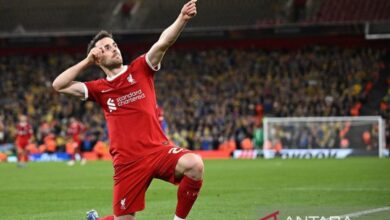 Lirik chant Diogo Jota yang dimaksud digunakan menyebar pada tribun Liverpool