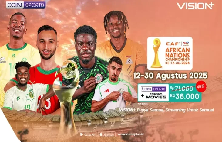 Streaming pada VISION+, Ini adalah adalah Jadwal lalu Link Nonton TotalEnergies African Nations Championship
